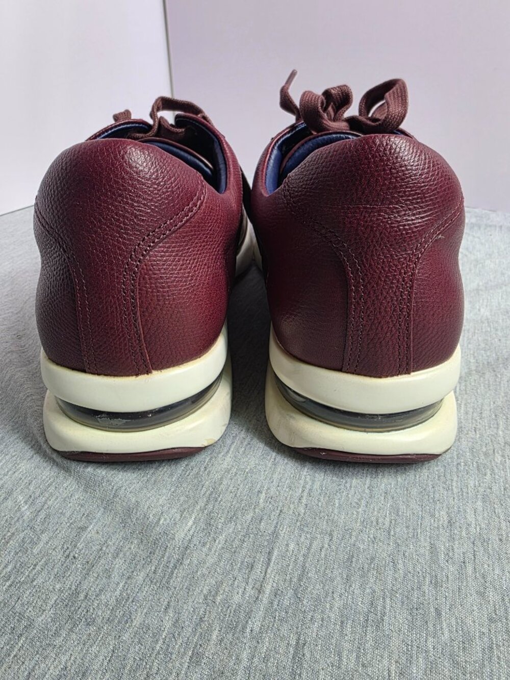 Cole Haan Nike Air Mens Sneakers Size 9.5 Burgundy Leather Lace Up - Picture 10 of 13